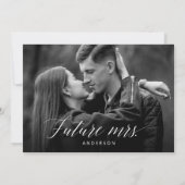 Invitation Élégante calligraphie Fête des mariées noir et bla (Dos)