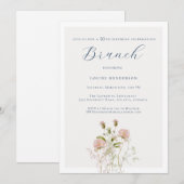 Invitation Élégante calligraphie Fleur sauvage 90e anniversai (Devant / Derrière)