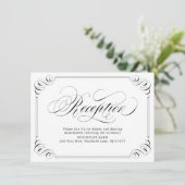 Invitation Élégante calligraphie fleurie de réception vintage (Debout devant)