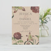 Invitation Élégante calligraphie Floral Script Mariage Invita (Debout devant)
