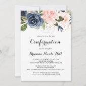 Invitation Élégante Calligraphie Florale d'hiver Confirmation (Devant)