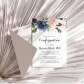 Invitation Élégante Calligraphie Florale d'hiver Confirmation