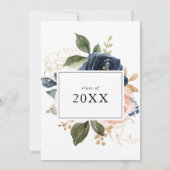 Invitation Élégante Calligraphie florale d'hiver Grad Party (Dos)