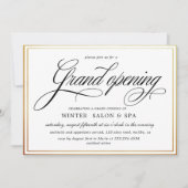 Invitation Élégante Calligraphie Gold Grand Ouverture (Devant)