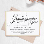 Invitation Élégante Calligraphie Gold Grand Ouverture