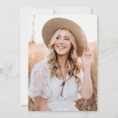 Invitation Élégante calligraphie Green Photo Graduation Party (Dos)