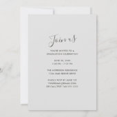 Invitation Élégante calligraphie gris 2025 Diplôme photo (Dos)