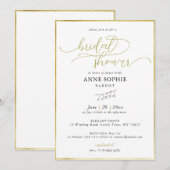 Invitation Élégante calligraphie Lily Valley Gold Fête des ma (Devant / Derrière)