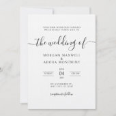 Invitation Élégante calligraphie Mariage classique (Devant)