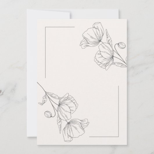 Invitation Élégante calligraphie Mariage de script floral (Dos)