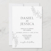 Invitation Élégante calligraphie Mariage de script floral (Devant)