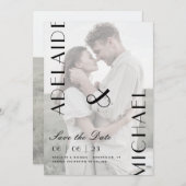 Invitation Élégante calligraphie Mariage Enregistrer la date (Devant / Derrière)