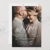 Invitation Élégante calligraphie Mariage photo moderne (Devant)