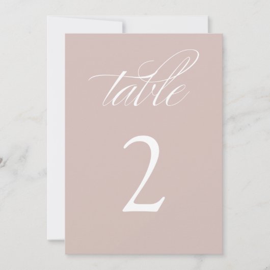 Invitation Élégante calligraphie Mariage rose Numéros de tabl (Devant)