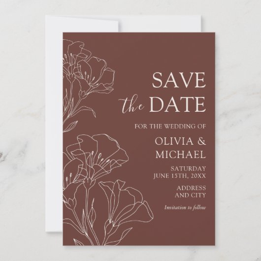 Invitation Élégante calligraphie Mariage simple Enregistrer l (Devant)