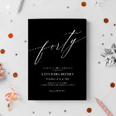 Invitation Élégante calligraphie moderne 40e anniversaire