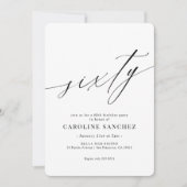 Invitation Élégante calligraphie moderne 60e anniversaire (Devant)