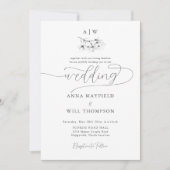 Invitation Élégante calligraphie moderne Magnolia Crest Maria (Devant)