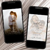 Invitation Élégante calligraphie moderne Mariage 2 photos