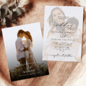 Invitation Élégante calligraphie moderne Mariage 2 photos