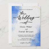 Invitation Élégante calligraphie moderne Mariage d'aquarelle  (Devant)