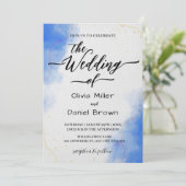 Invitation Élégante calligraphie moderne Mariage d'aquarelle  (Debout devant)