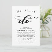 Invitation Élégante calligraphie noir et blanc Renouvellement (Debout devant)