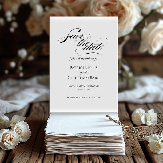 Invitation Élégante calligraphie noire Enregistrer l'invitati