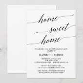 Invitation Élégante Calligraphie Noire Fête de réchauffement  (Devant / Derrière)