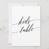 Invitation Élégante Calligraphie Noire pour enfants Panneau d (Dos)