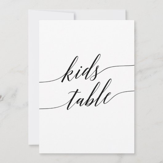 Invitation Élégante Calligraphie Noire pour enfants Panneau d (Dos)