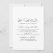 Invitation Élégante Calligraphie Nous Continuons À Vow Renouv (Devant)