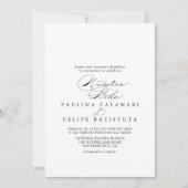 Invitation Élégante calligraphie Nuestra Boda Mariage (Devant)