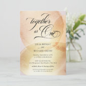 Invitation Élégante calligraphie or aquarelle moderne (Debout devant)