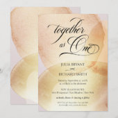 Invitation Élégante calligraphie or aquarelle moderne (Devant / Derrière)