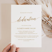 Invitation Élégante calligraphie Or Dédication bébé