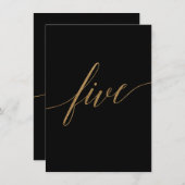 Invitation Élégante calligraphie or et noir Tableau Numéro Ci (Devant / Derrière)
