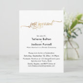 Invitation Élégante Calligraphie Or Juste Marié Réception (Debout devant)