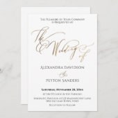 Invitation Élégante calligraphie or "Le Mariage de" (Devant / Derrière)