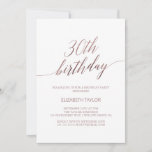 Invitation Élégante calligraphie or Rose 30e anniversaire<br><div class="desc">Cette élégante calligraphie rose en or 30ème anniversaire est parfaite pour une simple fête d'anniversaire. Le design rose vif présente une carte minimaliste ornée d'une typographie romantique et fantaisiste en feuille d'or rose. Remarque : Ce design ne présente pas de véritable feuille d'or rose. C'est un graphisme de haute qualité...</div>