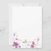 Invitation Élégante Calligraphie Papillons Fête des mariées (Dos)