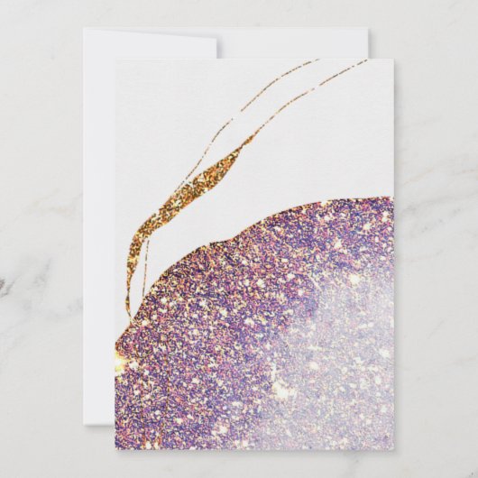 Invitation Élégante calligraphie Parties scintillant or Améth (Dos)