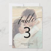 Invitation Élégante calligraphie | Photo dégradée 5x7 Numéro (Dos)