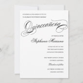 Invitation Élégante calligraphie photo Quinceañera (Dos)