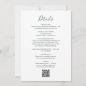 Invitation Élégante calligraphie QR Code Sage Mariage vert (Dos)