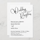 Invitation Élégante calligraphie Réception de mariage simple (Devant / Derrière)