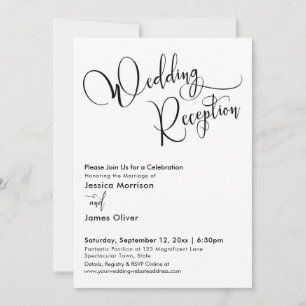 Invitation Élégante calligraphie Réception de mariage simple