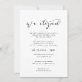 Invitation Elégante calligraphie romantique Accueil Elopement (Devant)