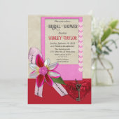 Invitation Élégante calligraphie Romantique Fête des mariées  (Debout devant)