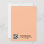 Invitation Élégante calligraphie romantique Peach Mariage QR  (Dos)